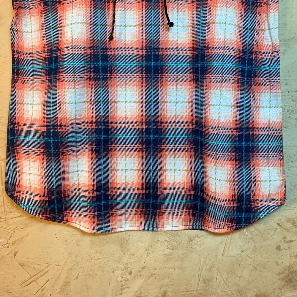 Cloud & Sky Lace Up Plaid Shirt  size S - Picture 6 of 8